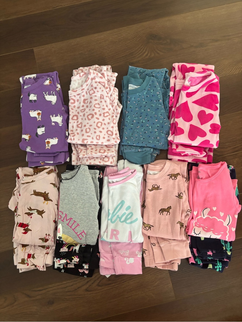 Size 6 Girl 2-Piece Pajama Bundle (9 sets total)